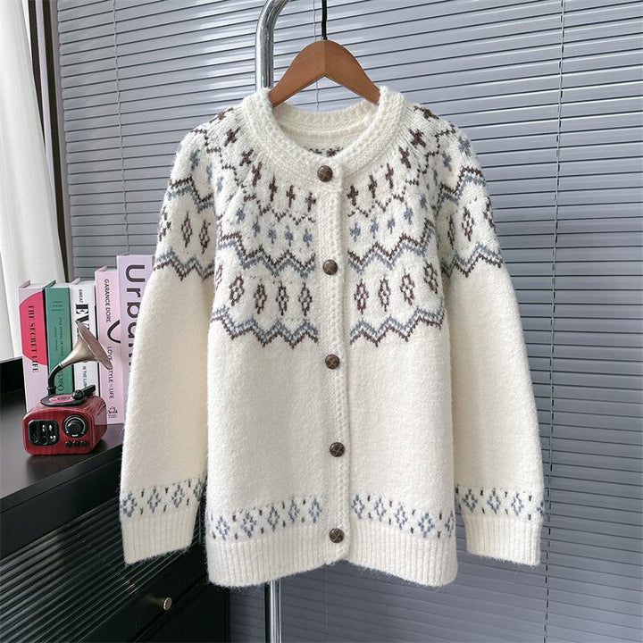 【outer】ジャカードニットカーデ　M28152