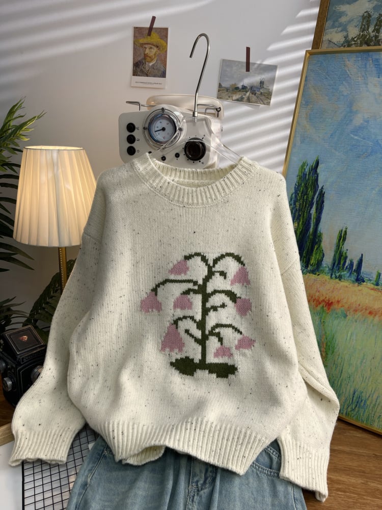 【tops】ジャカードニットセーター　M26612