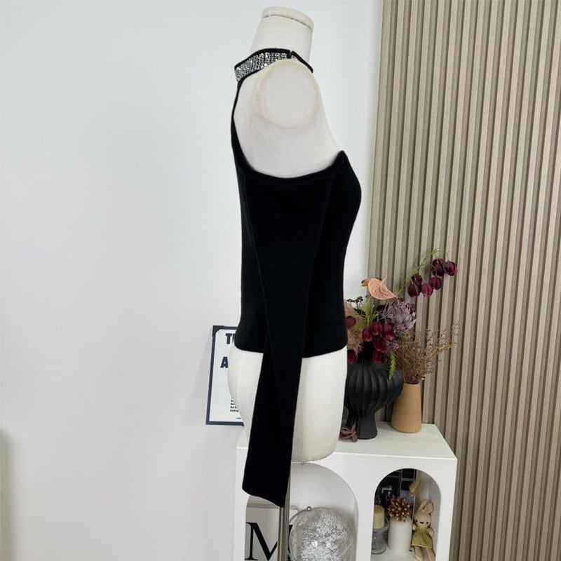 【tops】2wayホルターネックニットトップス Q7923