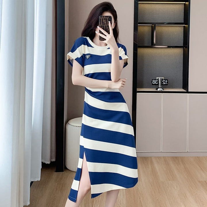 【dress】着回し最強肌触りいい ボーダー柄ワンピース　M17160
