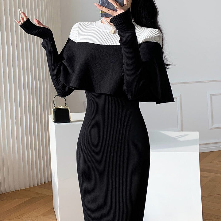 【dress】フリルニットワンピース　M19159