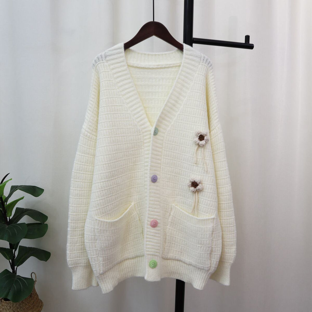 【outer】Vネックニットカーデ　M18707