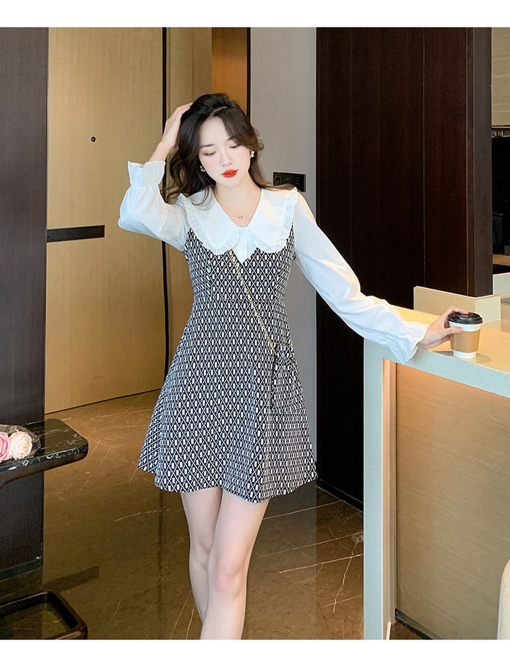 【dress】気質満点大人可愛い切り替えデートワンピース　M17405