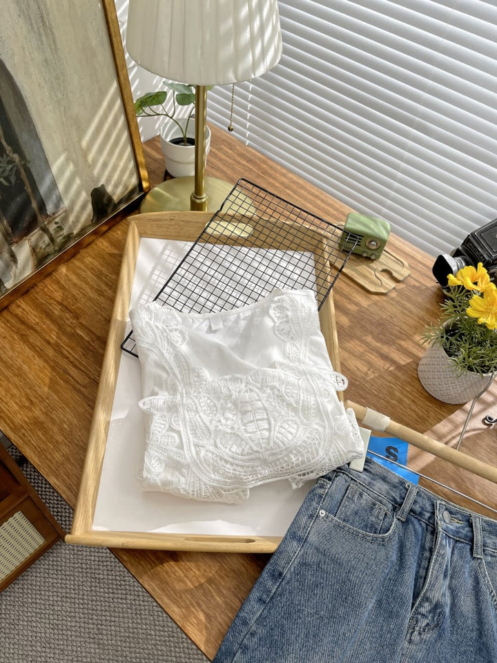 【tops】レースシャツトップス　M22611
