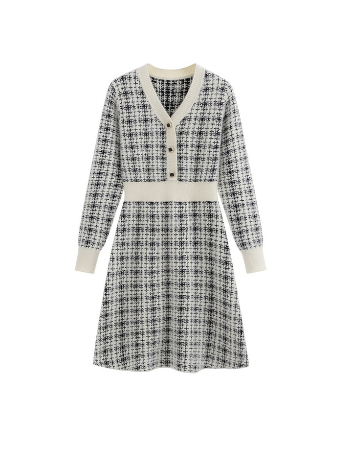 【dress】大人らしい エレガントニットワンピース着瘦せ　M17471
