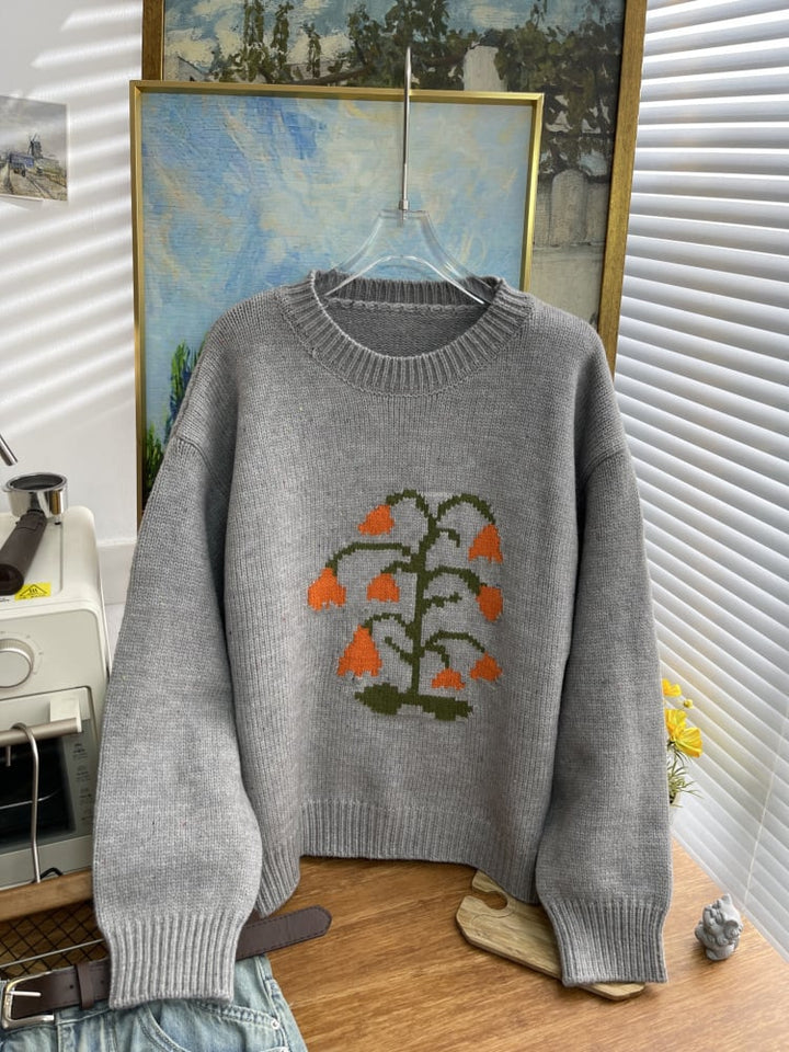 【tops】ジャカードニットセーター　M26612