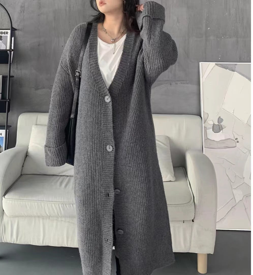 【outer】ロング丈ニットカーデ　M25637