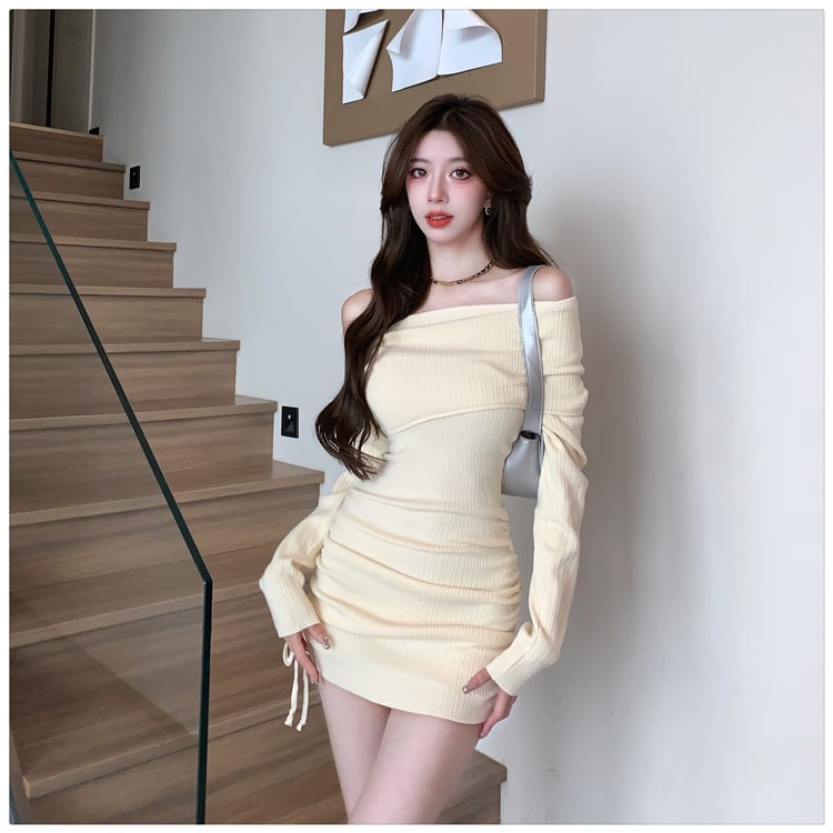 【dress】女子力アップエレガントニットワンピース　M17465