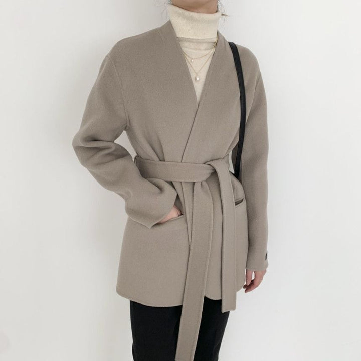 【outer】Vネックチェスターコート　M19078