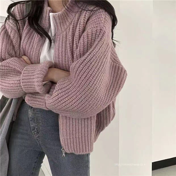 【outer】クルーネックニットカーデ　M18391