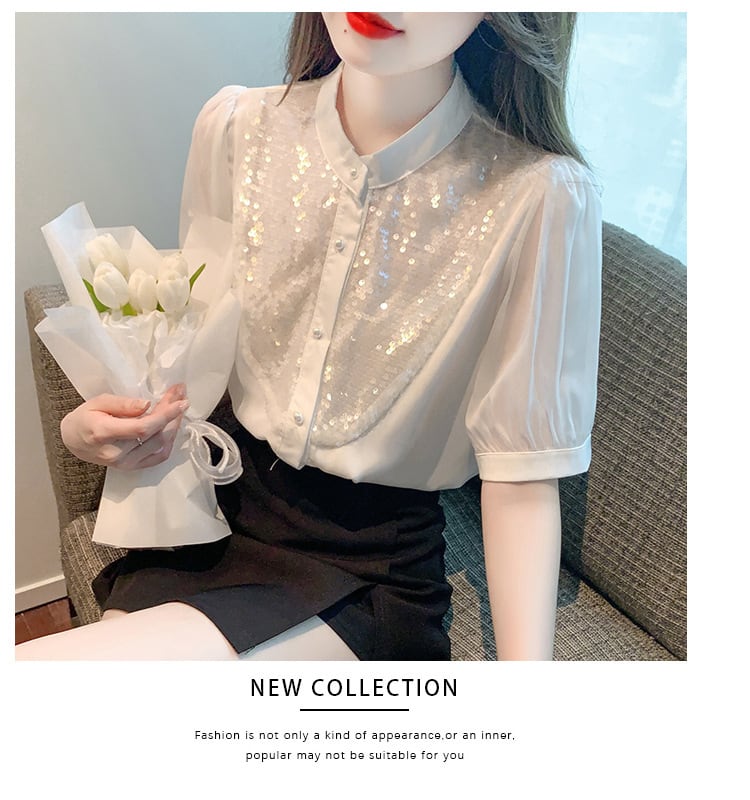 【tops】存在感 スウィートオシャレシャツトップス　M16788