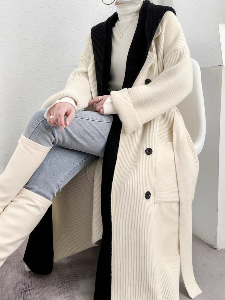 【outer】ドッキングロング丈ニットカーデ　M18270