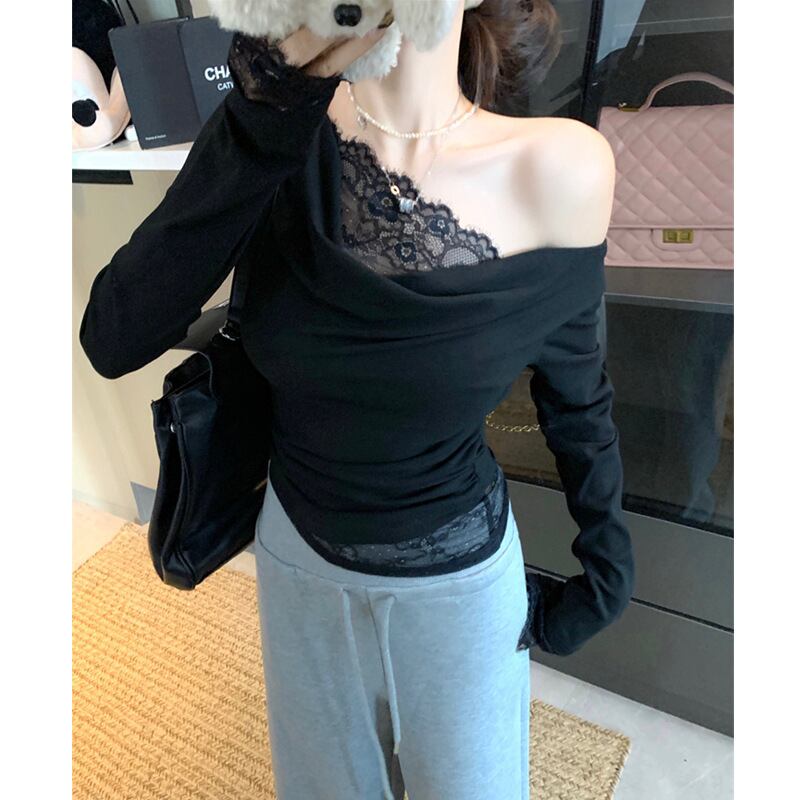 【tops】レース切り替えトップス　M27546