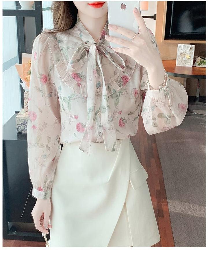 【tops】柔らかくて優しい印象スウィートシャツトップス　M17390