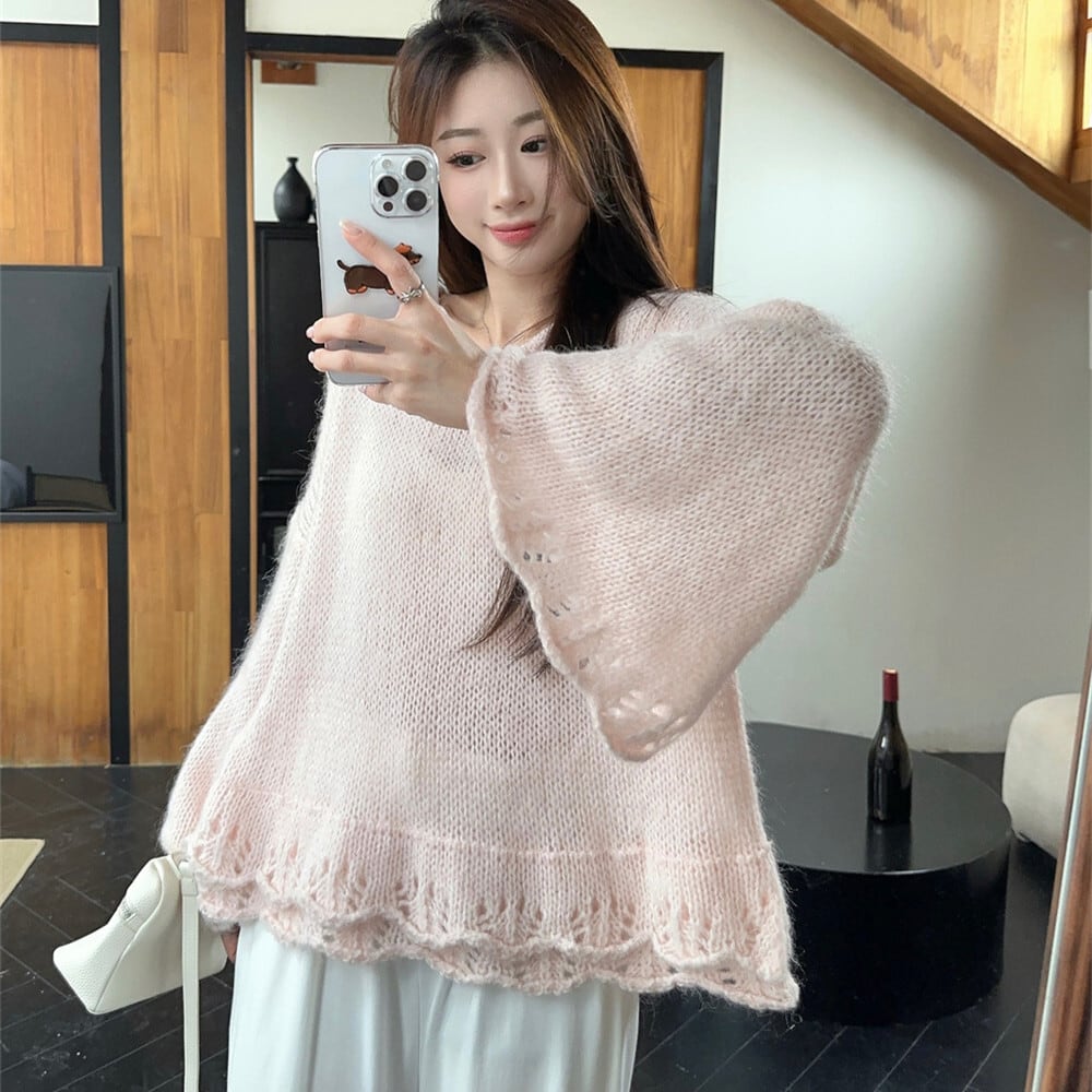 【tops】クルーネックニットセーター　M27157