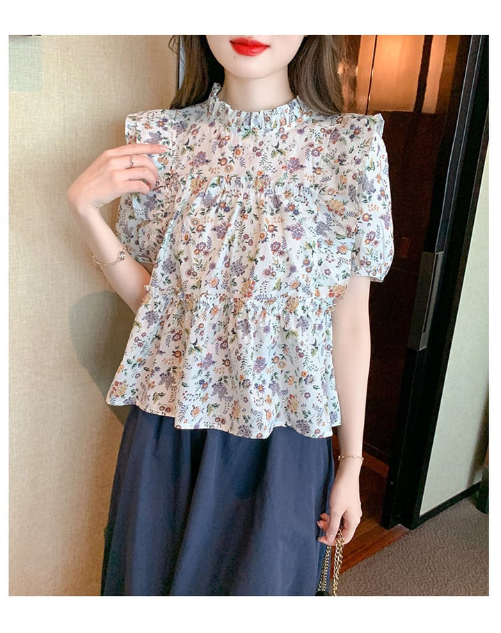 【set】人気を独占中 2点セット花柄シャツトップス+スカート　M17084