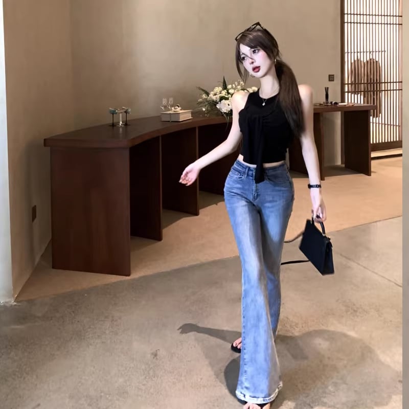 【tops】オープンショルダーフェイクレイヤードトップス Q8296