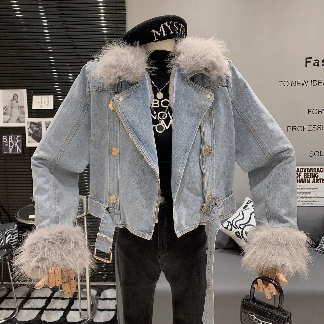 【outer】ファーデニムジャケット　M19108
