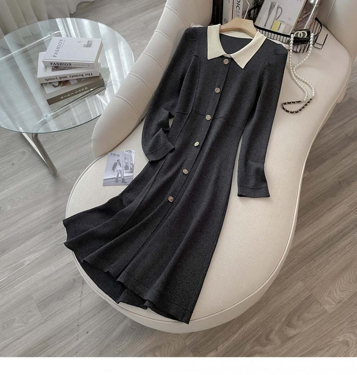 【dress】POLOネックニットワンピース　M18929