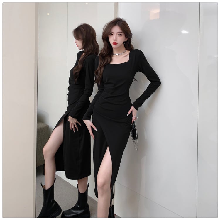 【dress】今季マストバイファッションスリットワンピース　M17015