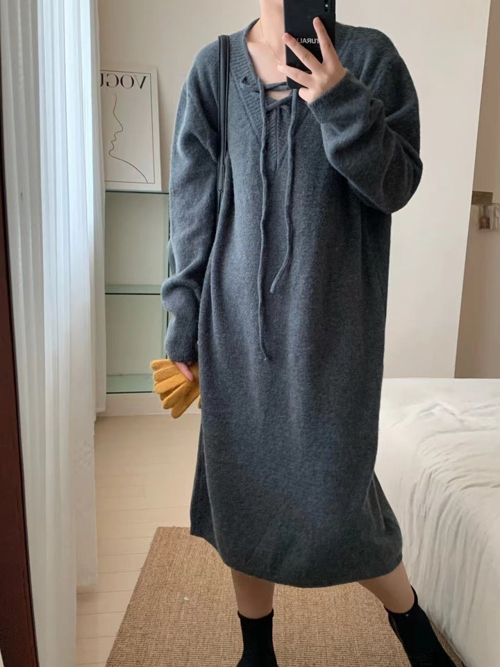 【dress】無地ニットワンピース　M18467