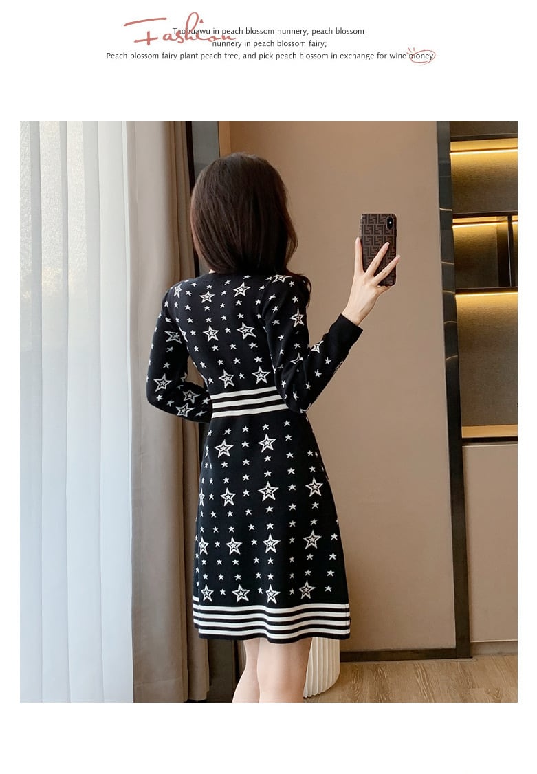 【dress】今季マストバイエレガントニットワンピース　M17470