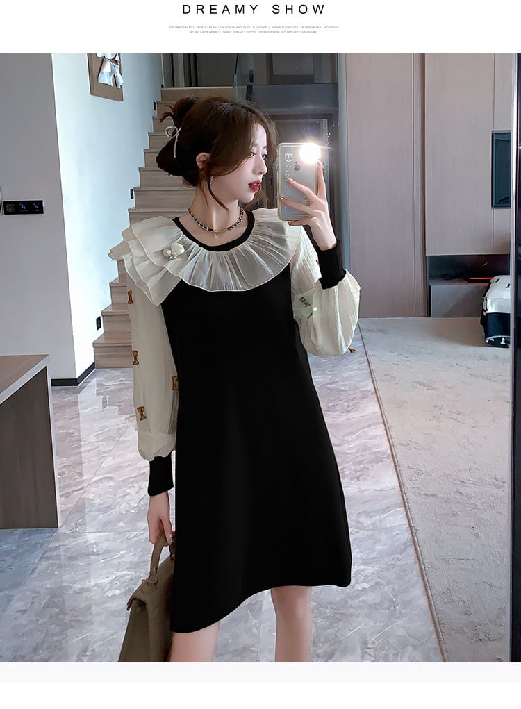 【dress】優しい雰囲気スウィートニットワンピース　M17501