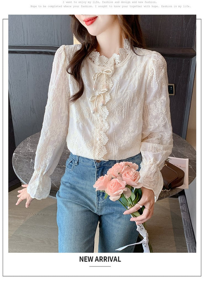 【tops】レースシャツトップス　M26568