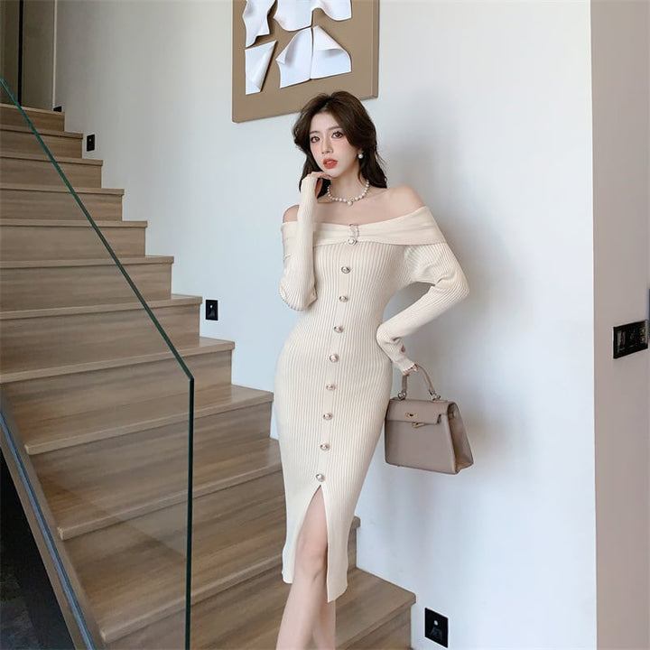 【dress】女性力を高める～エレガントニットワンピース　M17490