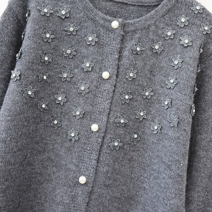 【outer】立体フラワービジューニットカーデ　M28539