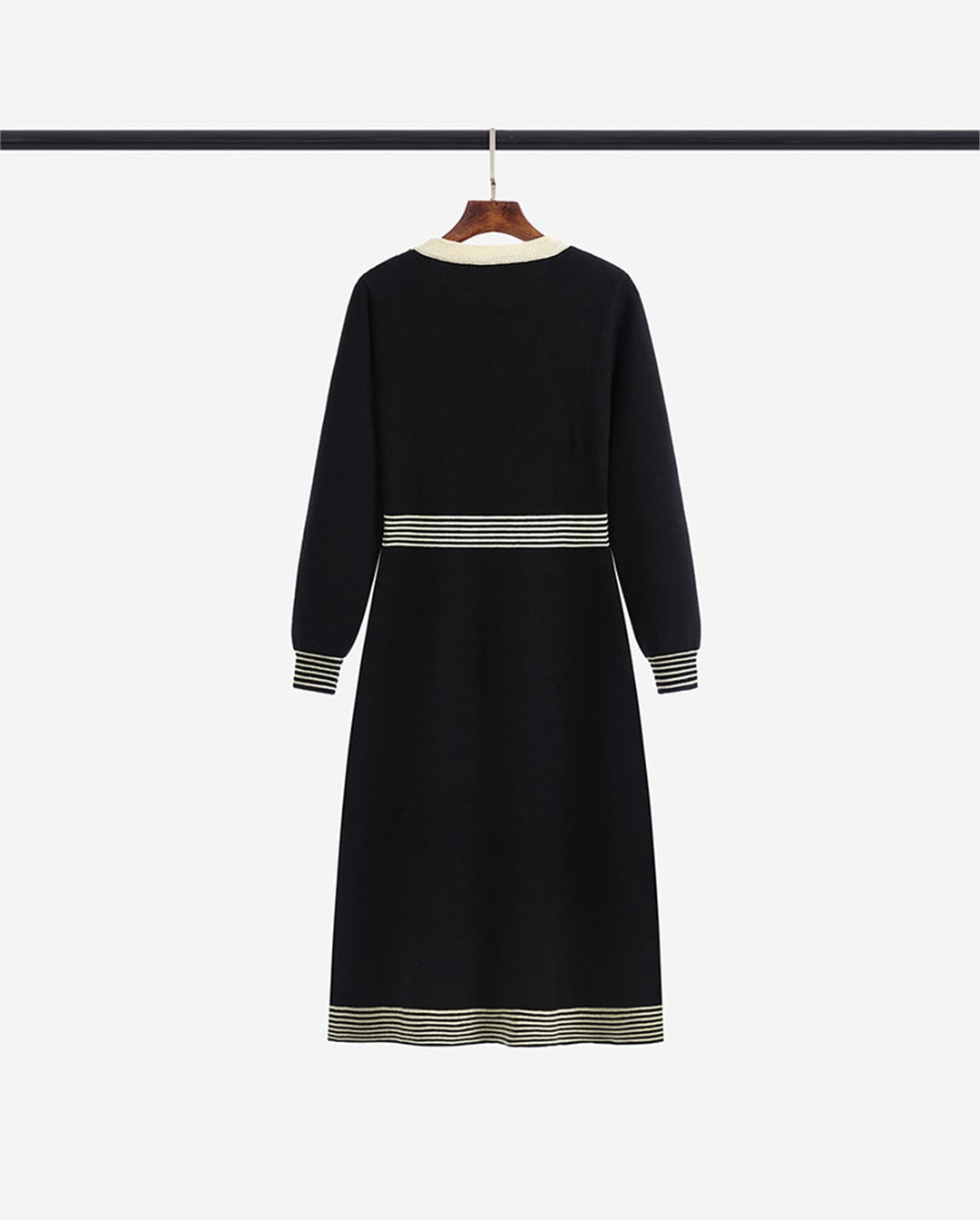【dress】ボーダー柄ニットワンピース Q7299