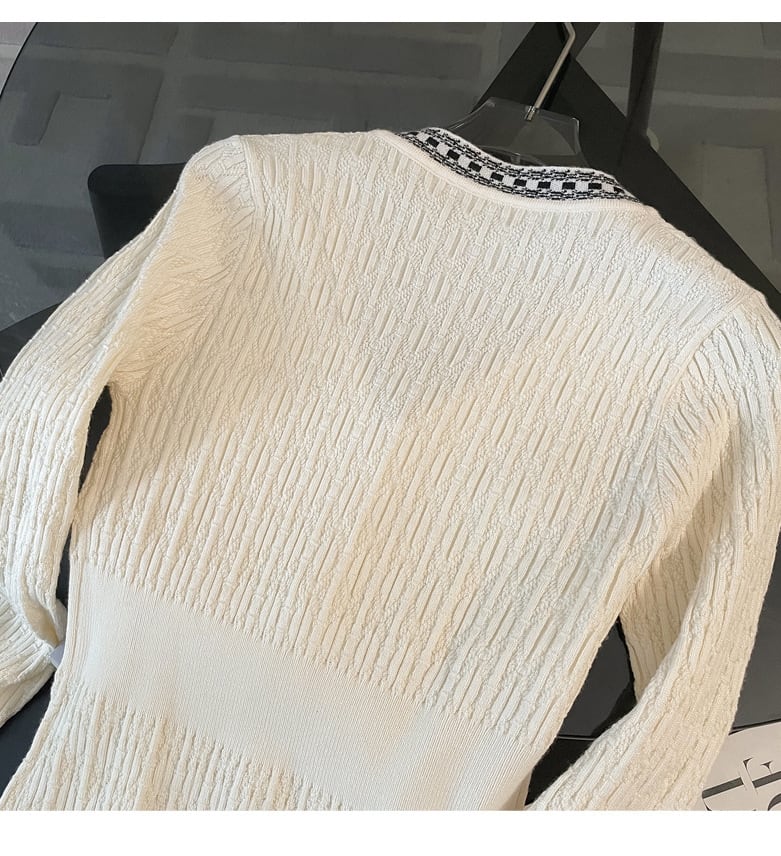 【dress】Vネックニットワンピース　M25364