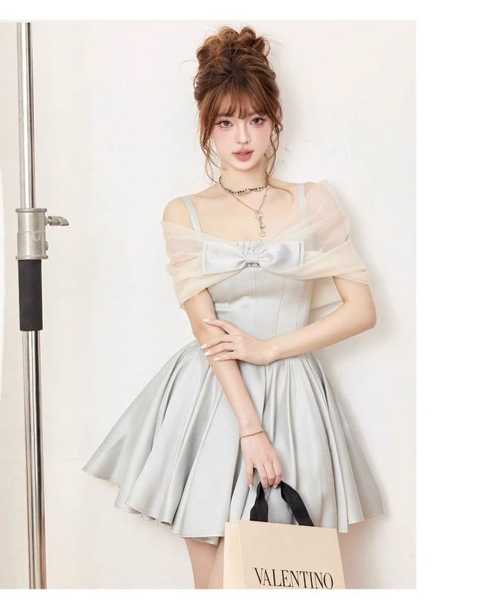 【dress】チュールリボンミニワンピース　N3565
