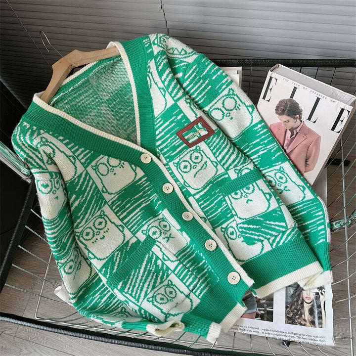 【outer】Vネックニットカーデ　M18977