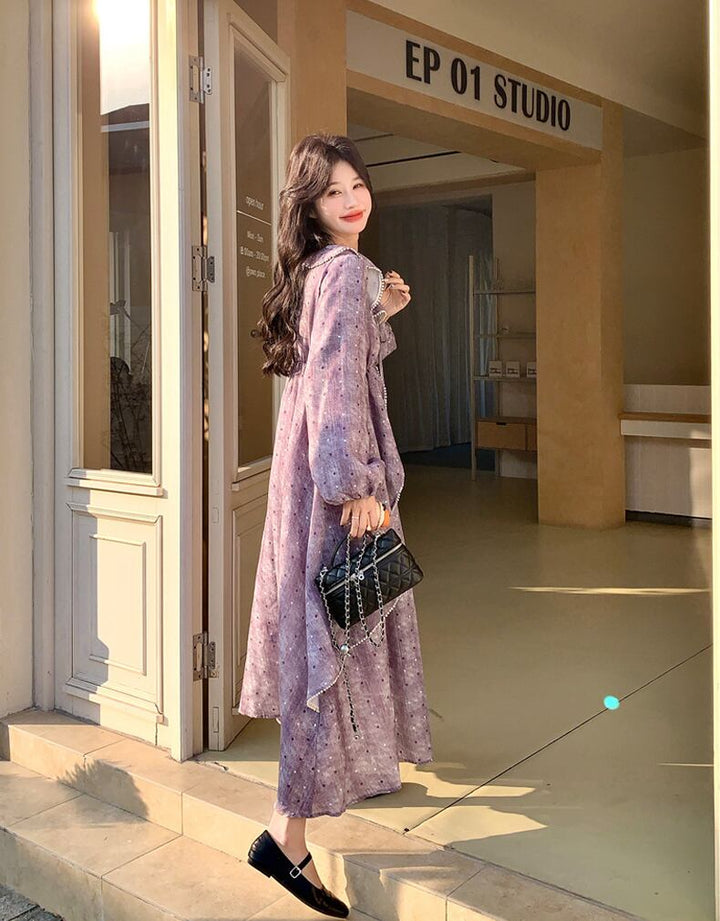 【dress】フレアロングワンピース Q8221