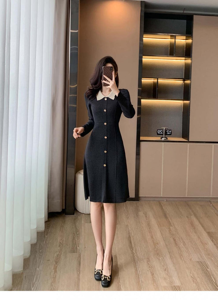 【dress】POLOネックニットワンピース　M18929