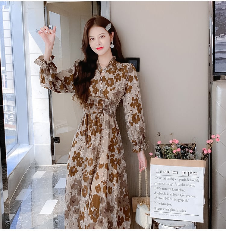 【dress】大人らしい エレガントプリントワンピース　M17440