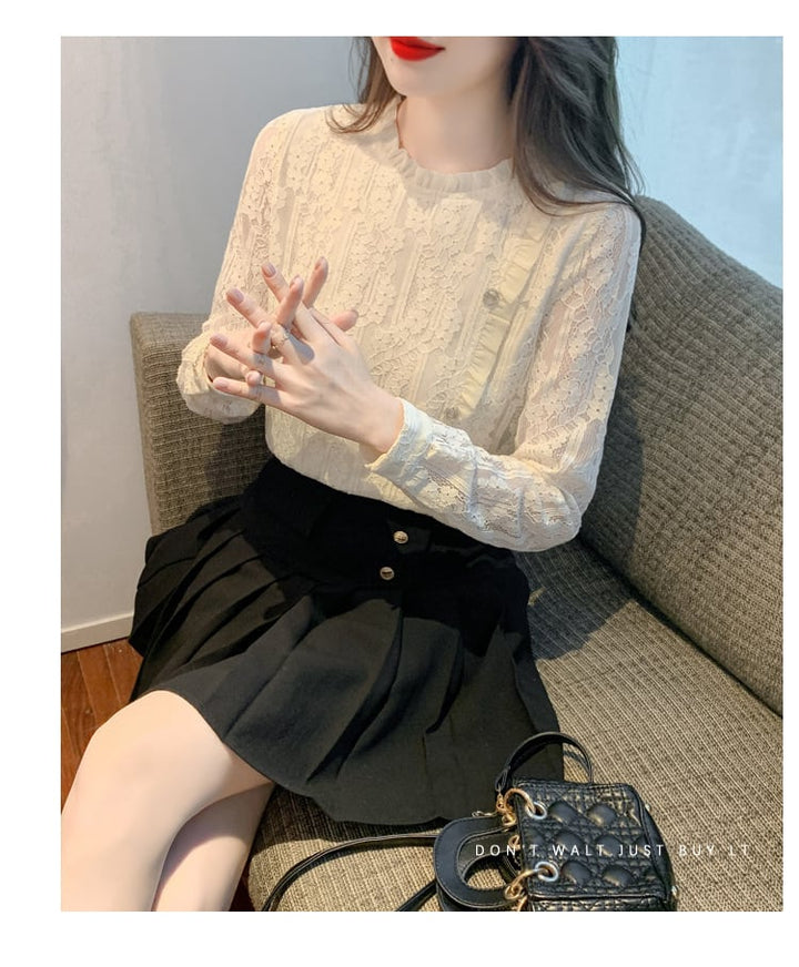 【tops】柔らかくて優しい印象レースシャツトップス　M17342