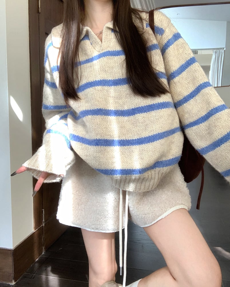 【set】ニットセーター×ショートパンツセット　M26972