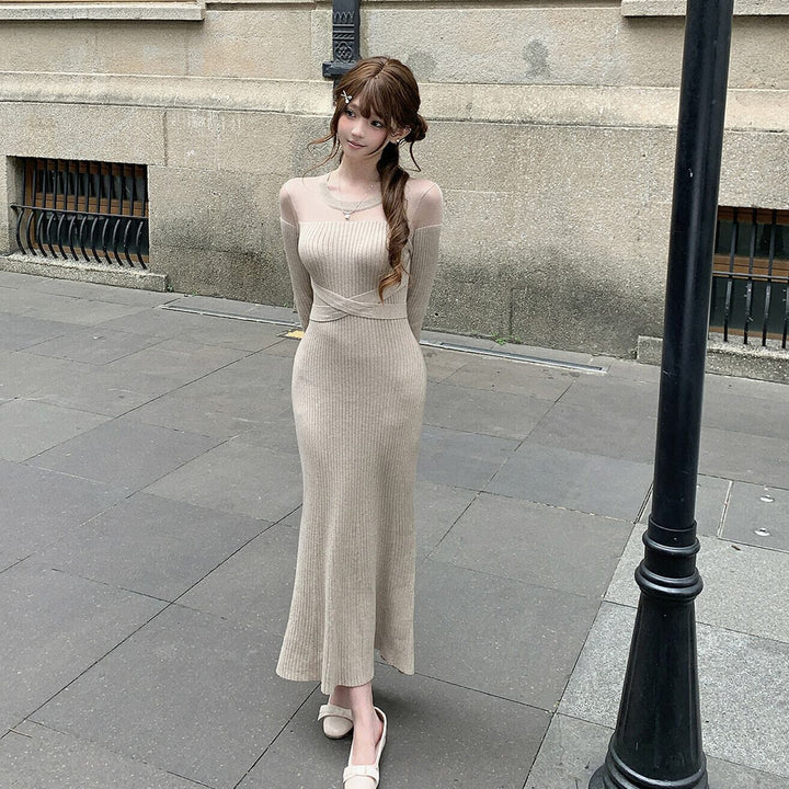 【dress】シアードッキングニットワンピース　N3471
