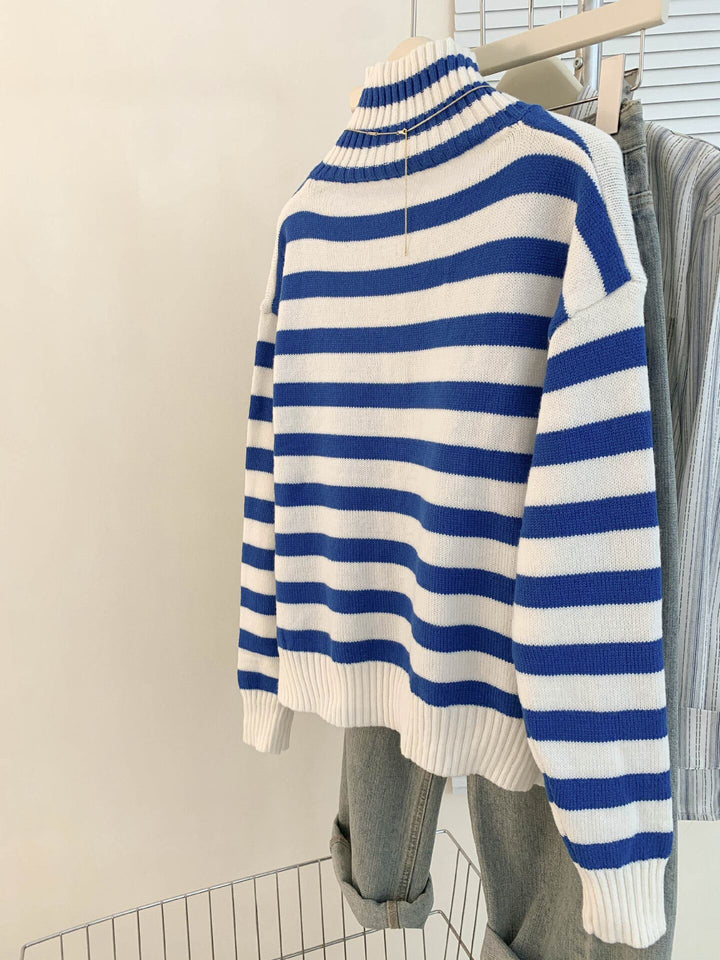 【tops】ボーダー柄ニットセーター　M29214