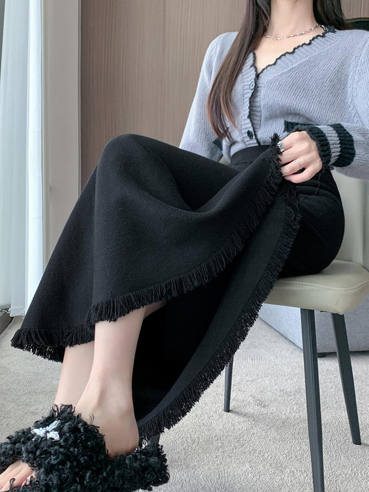 【bottoms】ニットマーメイドスカート　M25627