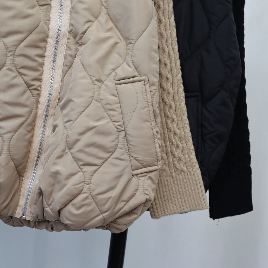 【outer】棉コートドッキングニットカーデ　M18242