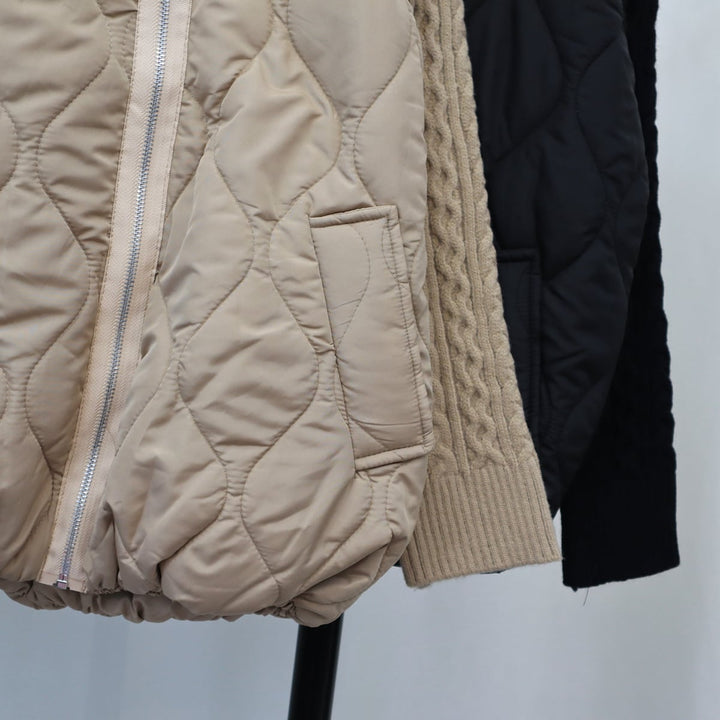 【outer】棉コートドッキングニットカーデ　M18242