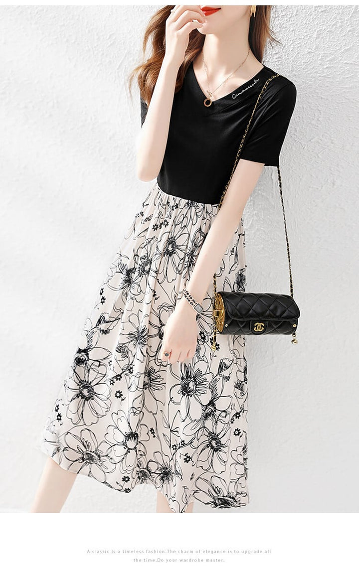 【dress】知的で品の良い♡エレガント切り替えワンピース　M16824