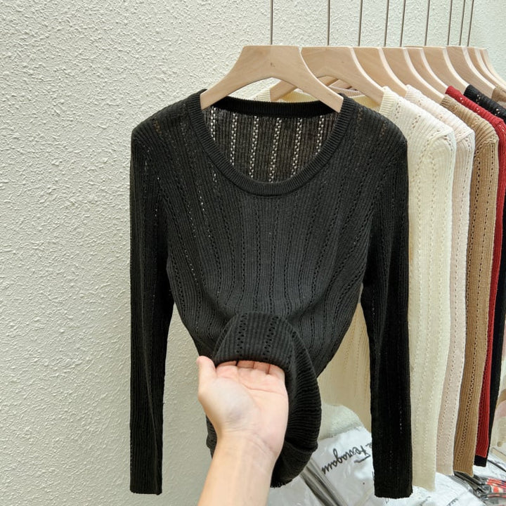 【tops】カットワークニットトップス　M26513