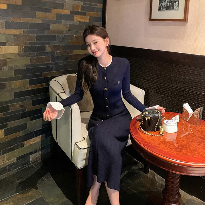 【dress】ロングニットワンピース Q7831