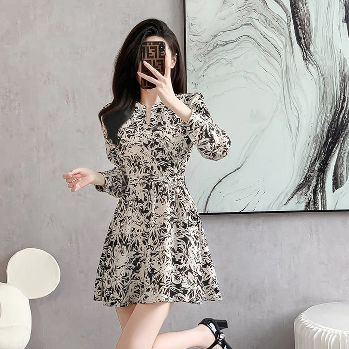【dress】韓国系超人気スウィート花柄ワンピース着瘦せ　M17293