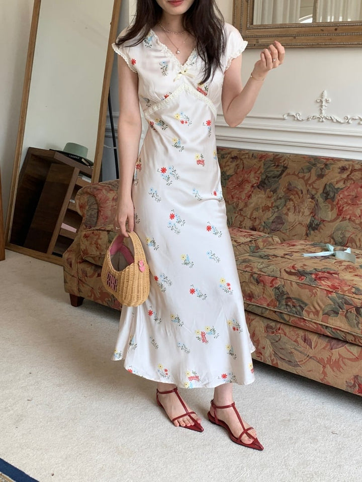 【dress】Vネックワンピース　M24468