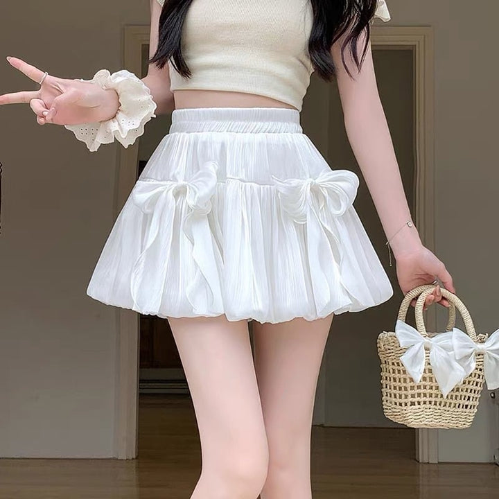 【bottoms】リボン付きバルーンスカート Q8239
